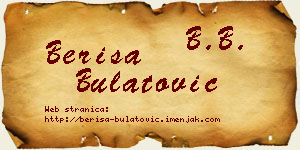 Beriša Bulatović vizit kartica